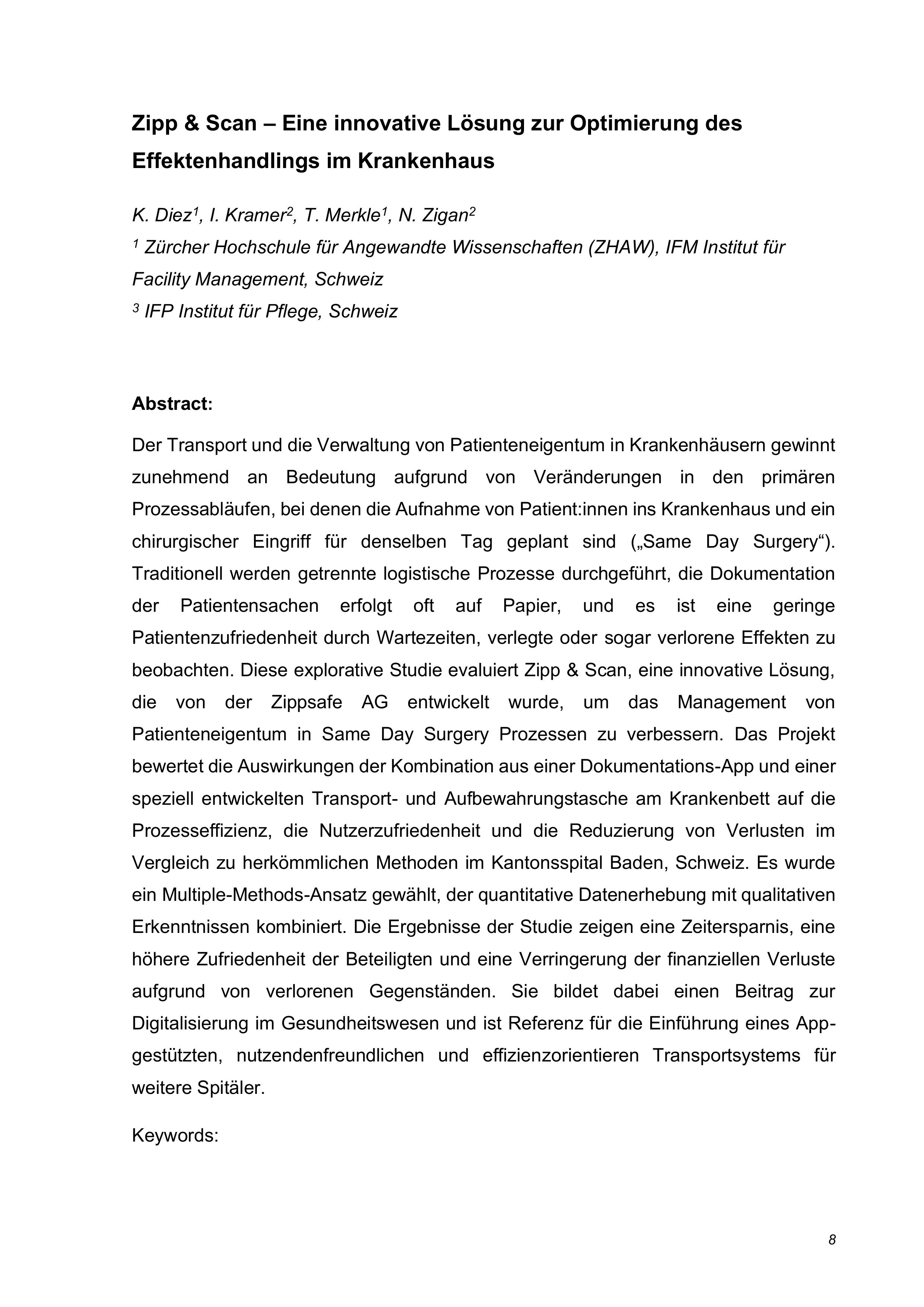 Zipp &amp; Scan – Eine innovative Lösung zur Optimierung des Effektenhandlings im Krankenhaus